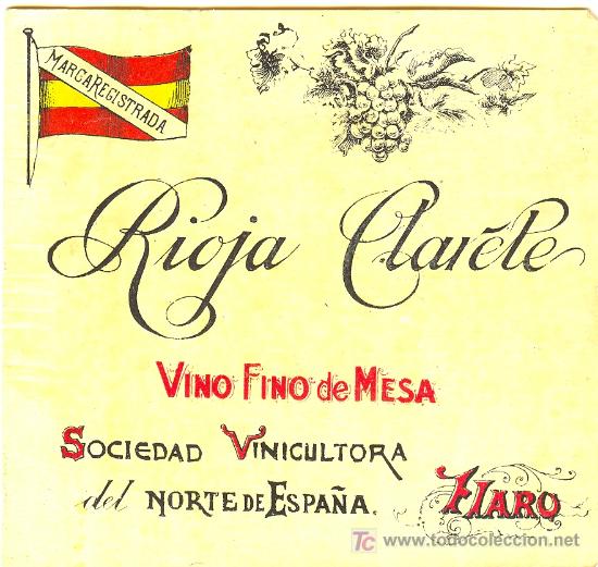 Alte Etiketten: ETIQUETA ANTIGUA DE VINO RIOJA CA&Ntilde;ETE