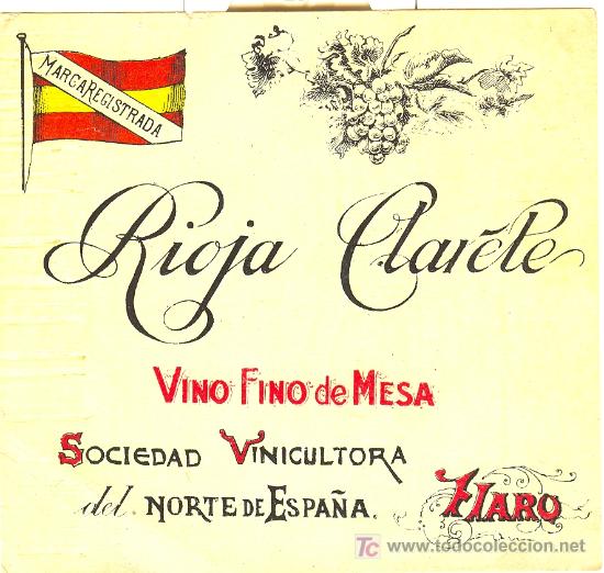 Alte Etiketten: ETIQUETA ANTIGUA DE VINO RIOJA CA&Ntilde;ETE