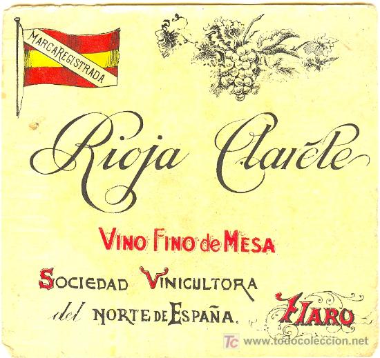 Etichette antiche: ETIQUETA ANTIGUA DE VINO RIOJA CA&Ntilde;ETE