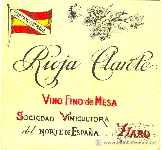 Etichette antiche: ETIQUETA ANTIGUA DE VINO RIOJA CA&Ntilde;ETE