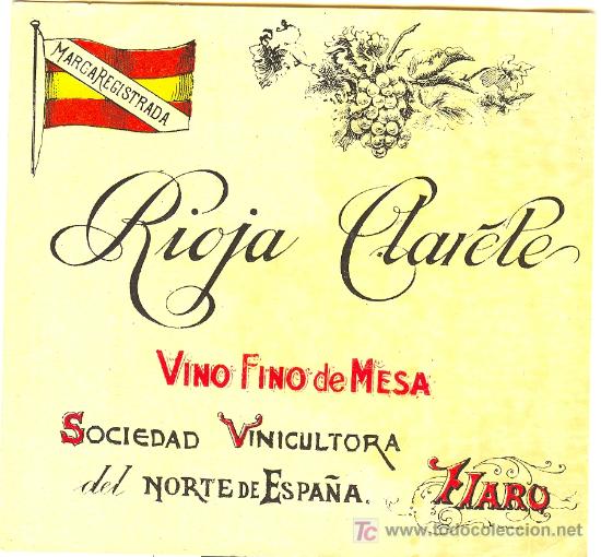 Etichette antiche: ETIQUETA ANTIGUA DE VINO RIOJA CA&Ntilde;ETE