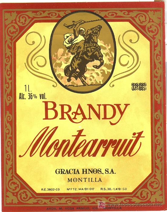 Etiquetas antiguas: ETIQUETA DE BRANDY - Foto 1