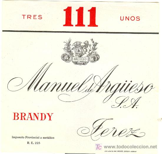 Etiquetas antiguas: ETIQUETA DE BRANDY - Foto 1