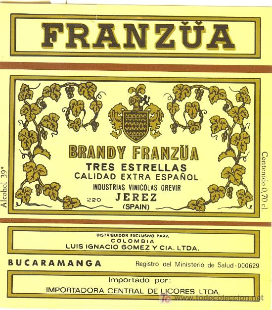 Etiquetas antiguas: ETIQUETA DE BRANDY - Foto 1