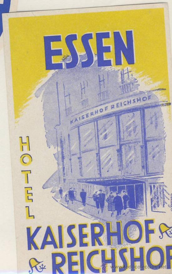 Etiquetas antiguas: Etiqueta Hotel  -ALEMANIA   - HOTEL KAISERHOF-REISERHOF  -   BUENA ILUSTRACION