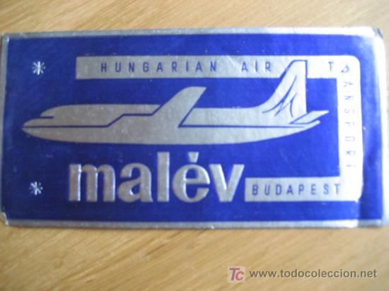 Old Labels: Etiquetas de Lineas Aereas. Mal&eacute;v. Hungarian Air. Budapest