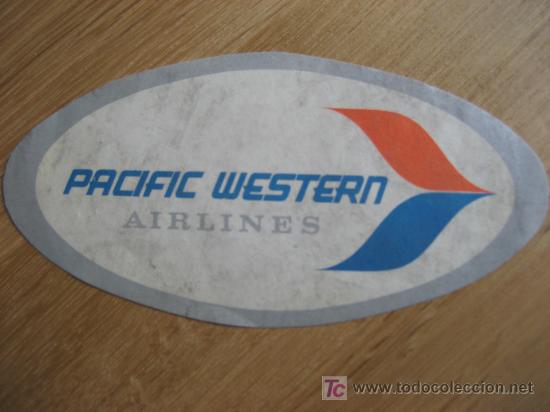 Old Labels: Pacific Western Airlines. Etiquetas Lineas Aereas