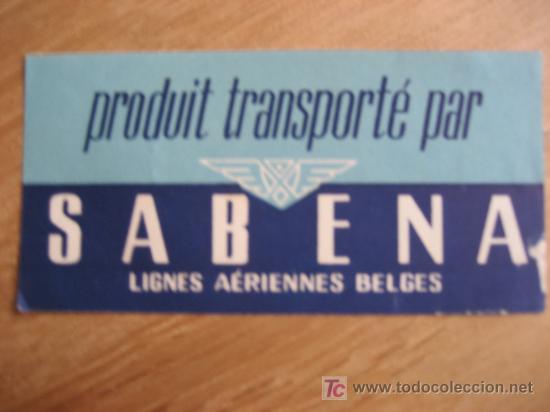 Old Labels: Sabena. Lignes A&eacute;riennes Belges. Etiquetas Lineas Aereas. Aviones
