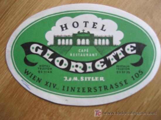 Etiquetas antiguas: Hotel Gloriette. Viena - Foto 1