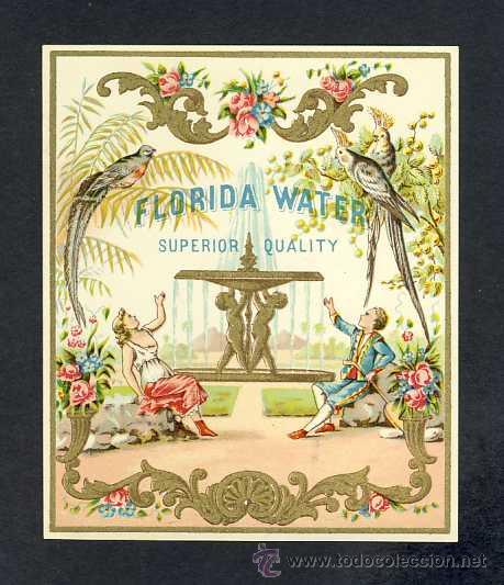 Etiquetas antigas: Etiqueta de perfumeria: FLORIDA WATER