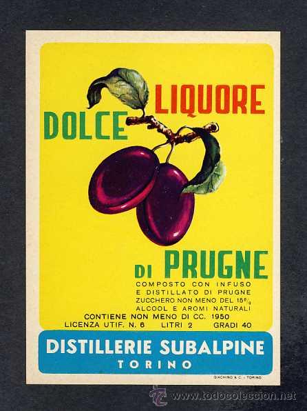 Etiquetas antiguas: Etiqueta de licor: DOLCE LIQUORE