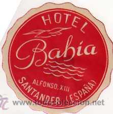 Etiquetas antiguas: ETIQUETA HOTEL - HOTEL BARBIA , SANTANDER , CANTABRIA