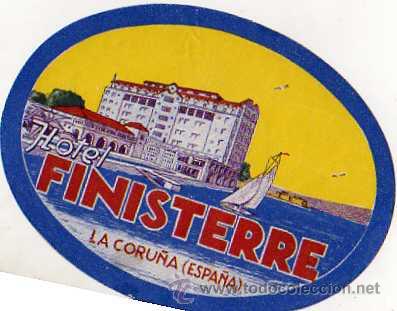 Etiquetas antiguas: ETIQUETA HOTEL - HOTEL FINISTERRE , LA CORU&Ntilde;A