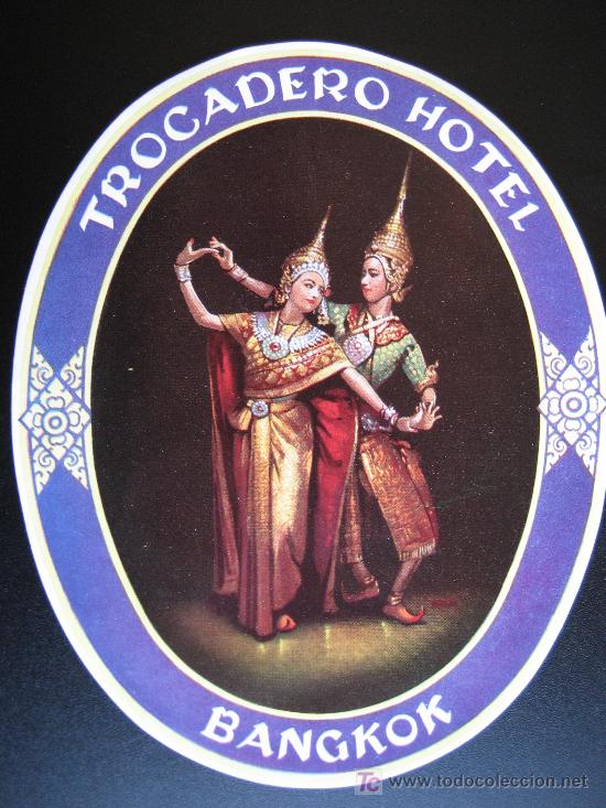 Etiquetas antiguas: Hotel. Trocadero Hotel. Bangkok