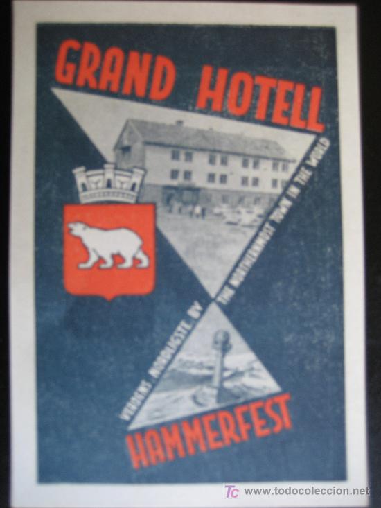 Etiquetas antiguas: Grand Hotell Hammerfest. Noruega