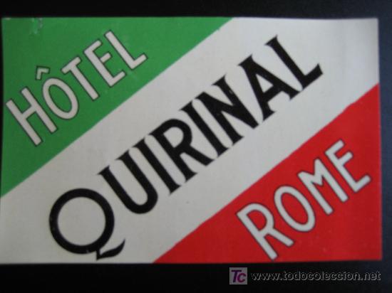 Etiquetas antiguas: Hotel Quirinal. Roma. - Foto 1