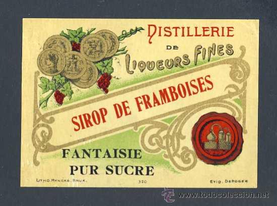 Old Labels: Etiqueta de licor: SIROP D FRAMBOISES