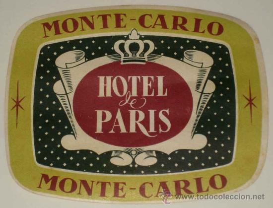 Etiquetas antiguas: ANTIGUA ETIQUETA DE MALETA - ANTIQUE LUGGAGE BAGAGE LABEL - ANCIEN ETIQUETTE LA VALISE - HOTEL DE PA