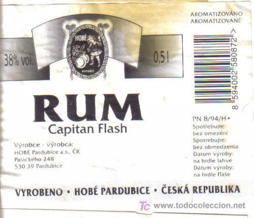 Etichette antiche: ETIQUETA DE RON. RHUM. RUM. CAPITAN FLASH.