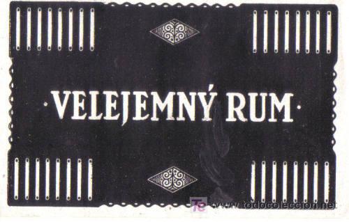 Alte Etiketten: ETIQUETA DE RON. RHUM. RUM. VELEJEMNY.