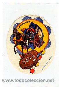 Etiquetas antiguas: Etiqueta de Hotel Goya. Restaurante 1953. Zaragoza. 11 x 8 cm.