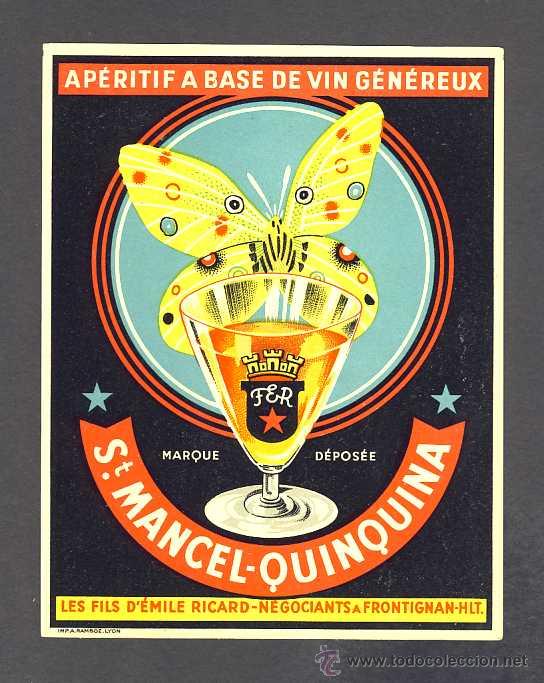 Old Labels: Etiqueta de licor: Saint Mancel Quinquina