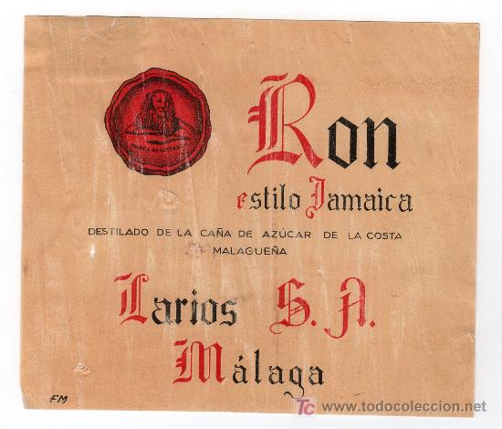 Etiquetas antiguas: ETIQUETA DE RON - RUM - RHUM - Foto 1