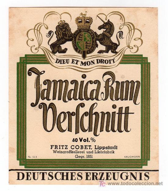 Etiquetas antiguas: ETIQUETA DE RON - RUM - RHUM - Foto 1