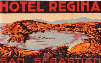 Etiquetas antiguas: ETIQUETA DE HOTEL , HOTEL REGINA , SAN SEBASTIAN