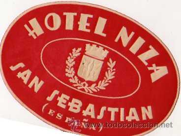 Etiquetas antiguas: ETIQUETA DE HOTEL , HOTEL NIZA , SAN SEBASTIAN