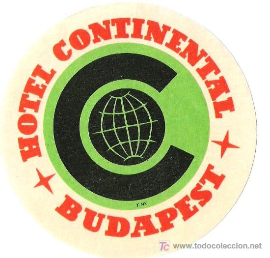 Etiquetas antiguas: Etiqueta de Hotel Continental - Budapest - Hungr&iacute;a