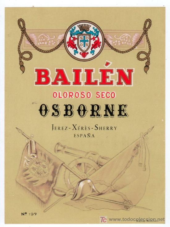 Etiquetas antiguas: ETIQUETA DE VINO OSBORNE - Foto 1
