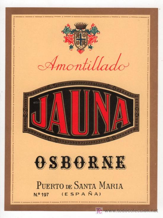 Etiquetas antiguas: ETIQUETA DE VINO OSBORNE - Foto 1