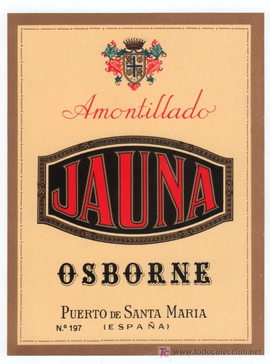 Etiquetas antiguas: ETIQUETA DE VINO OSBORNE - Foto 1