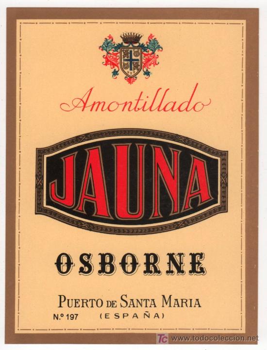 Etiquetas antiguas: ETIQUETA DE VINO OSBORNE - Foto 1
