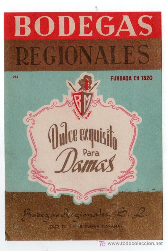 Etiquetas antiguas: ETIQUETA DE VINO BODEGAS REGIONALES - Foto 1