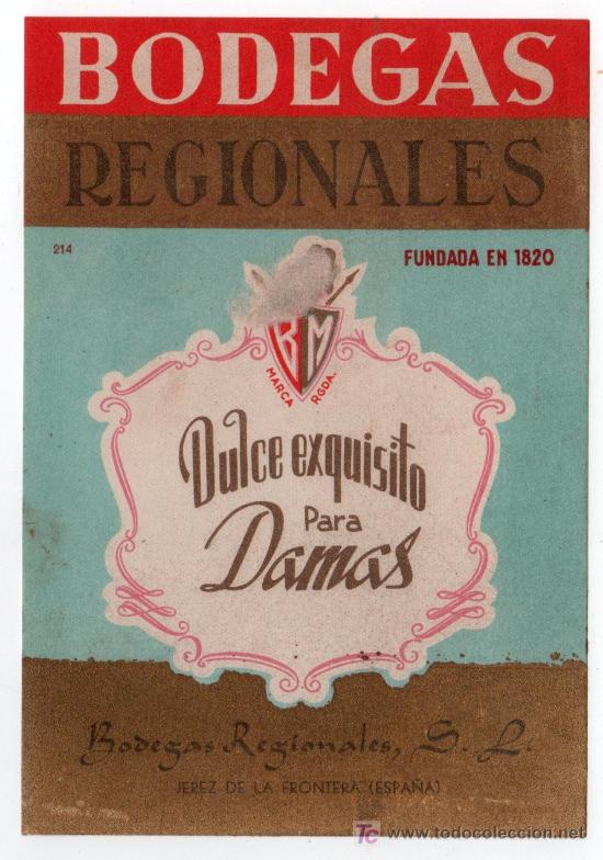 Etiquetas antiguas: ETIQUETA DE VINO BODEGAS REGIONALES - Foto 1
