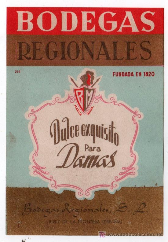 Etiquetas antiguas: ETIQUETA DE VINO BODEGAS REGIONALES - Foto 1
