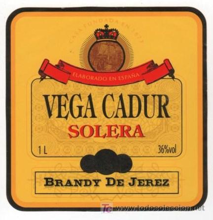 brandy de jerez. vega cadur. solera. elaborado - Buy Antique labels on  todocoleccion