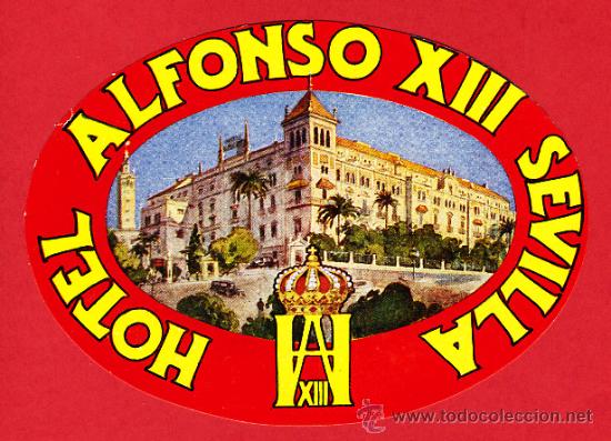 Etiquetas antiguas: ETIQUETA HOTEL-ESPA&Ntilde;A- HOTEL  ALFONSO XIII MOD.3 -SEVILLA  DISE&Ntilde;O-A&Ntilde;OS 50-