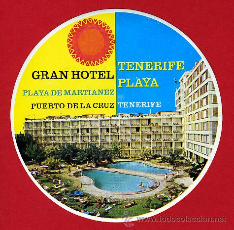 Etiquetas antiguas: ETIQUETA HOTEL - HOTEL PLAYA-MAR-PUERTO DE LA CRUZ -TENERIFE DIAMETRO mm