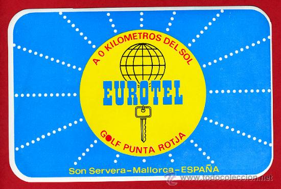 Etiquetas antiguas: ETIQUETA HOTEL-ESPA&Ntilde;A - HOTEL EUROTEL-MALLORCA-145X 92 mm HUECO