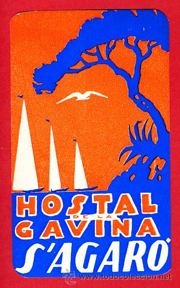 Etiquetas antiguas: ETIQUETA HOTEL-HOTEL DE LA GAVINA-S&acute;AGAR&Oacute; -TARRAGONA- 110X 65 mm