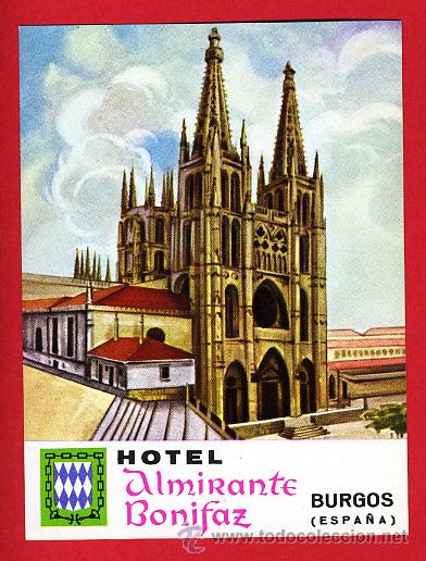 Etiquetas antiguas: ETIQUETA HOTEL-ESPA&Ntilde;A-HOTEL BONIFAZ-BURGOS- -100X75 80 mm-