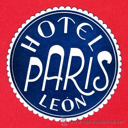 Etiquetas antiguas: ETIQUETA HOTEL-ESPA&Ntilde;A-HOTEL  PARIS - AZUL-LEON- DIAMETRO  70 mm-