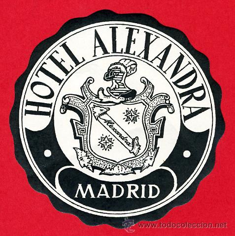Etiquetas antiguas: ETIQUETA HOTEL-ESPA&Ntilde;A-HOTEL  ALEXANDRA - MADRID - DIAMETRO-75 mm-