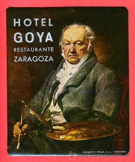 Etiquetas antiguas: ETIQUETA  HOTEL -ESPA&Ntilde;A- HOTEL  GOLLA- 100 X 120 mm  -PIE DE IMPRENTA -ZARAGOZA