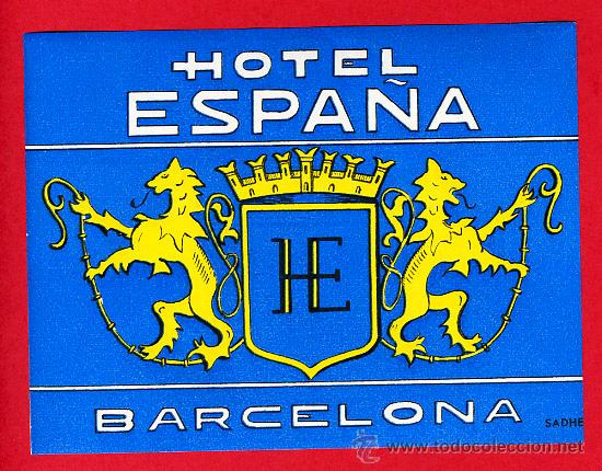 Etiquetas antiguas: ETIQUETA HOTEL -ESPA&Ntilde;A- HOTEL ESPA&Ntilde;A-120X 90 mm - BARCELONA
