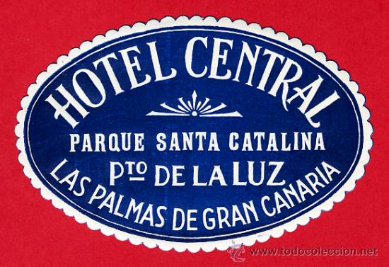 Etiquetas antiguas: ETIQUETA HOTEL-HOTEL CENTRAL -PUERTO DE LA LUZ -LAS PALMAS DE G.CANARIAS-105-