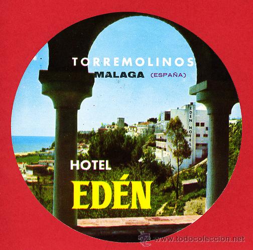 Etiquetas antiguas: ETIQUETA  HOTEL -HOTEL  TORREMOLINOS - DIAMETRO 100  mm- TORREMOLINOS -  MALAGA